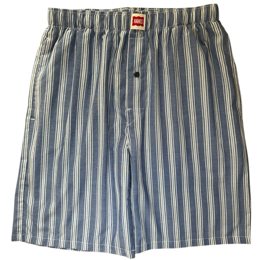 Hanes Men's Blue Boxer Shorts Underwear Baggy Casual Comfy Size S